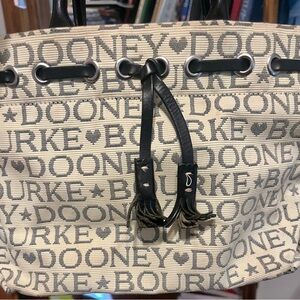 Dooney & Bourke Black and Cream Logo Tote